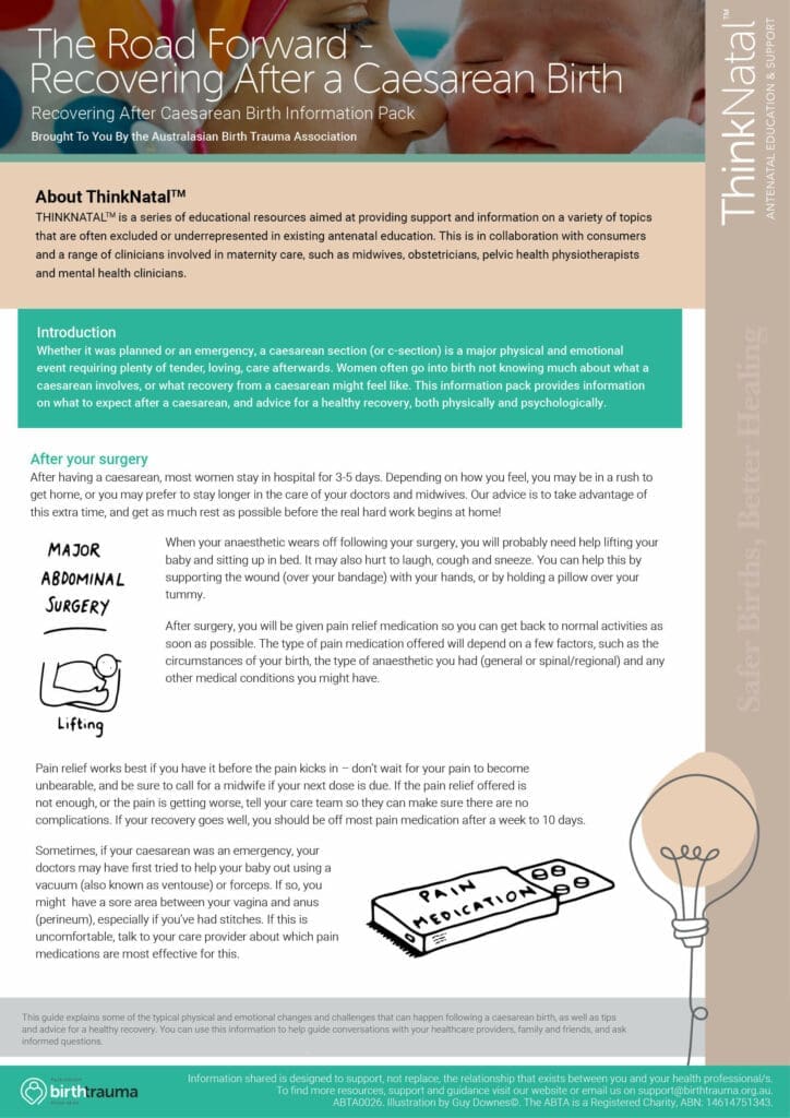 thinknatal 5 Thinknatal modules 2022 Recovery after caesarian birth21